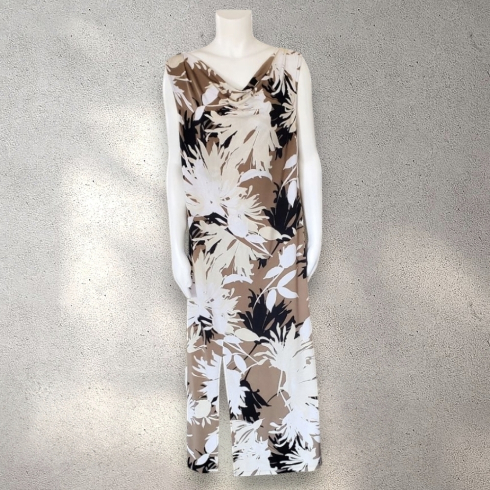 Skye's The Limit Floral Sleeveless Maxi Dress in Brown and White. Large. - Picture 2 of 13